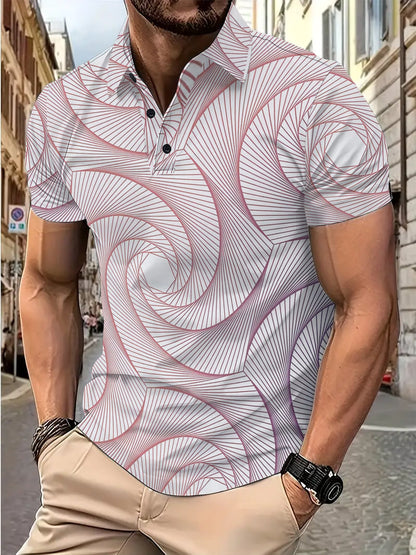 Herren Poloshirt Geometrisches Design Modern Berlin Style
