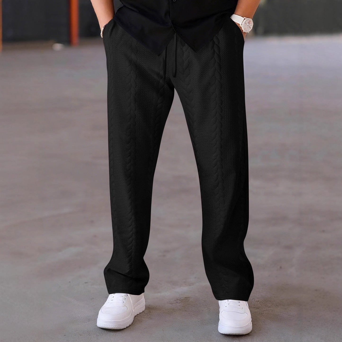 Herren Freizeithose Elegant mit Elastischem Bund Modern