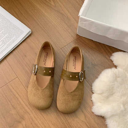 Damen Ballerinas Komfortabel Weich Mit Riemen Schuhe