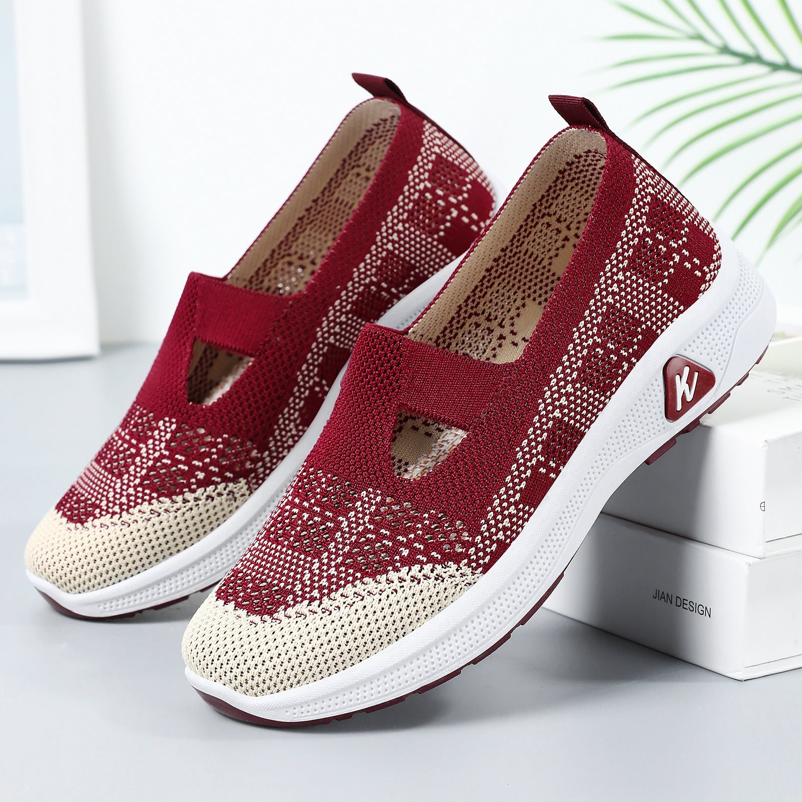Damen Sneaker Slip-On Atmungsaktiv Bequem Sportlich - BerlinGlamour