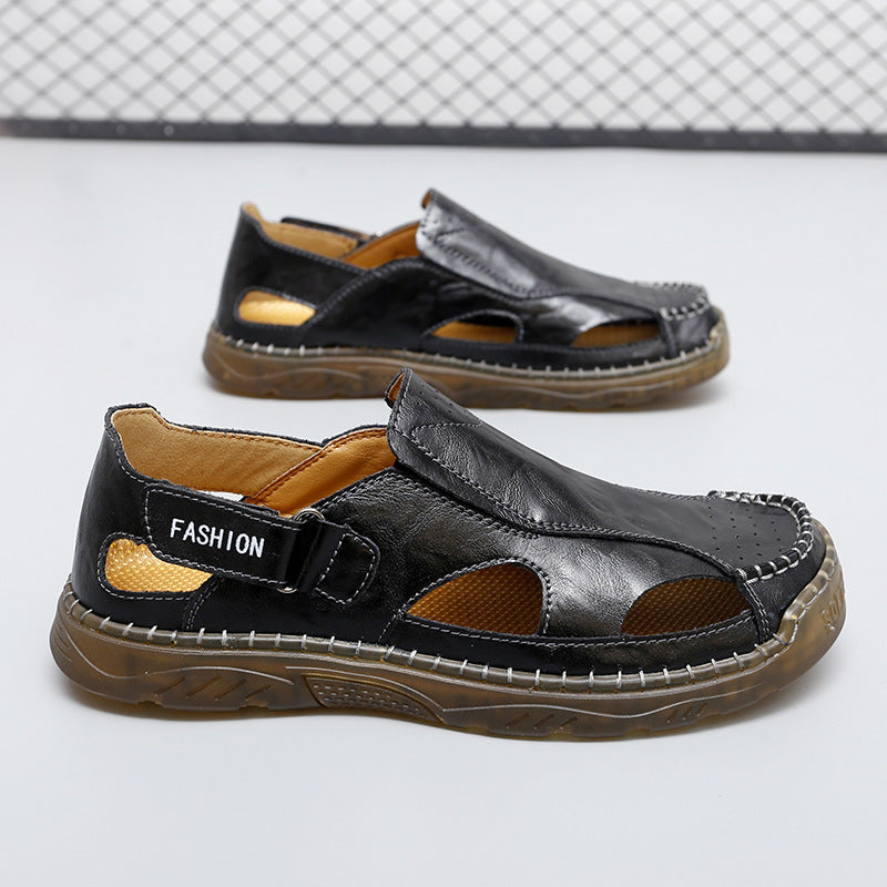 Damen Leder-Sandalen Atmungsaktiv Bequem Sommer