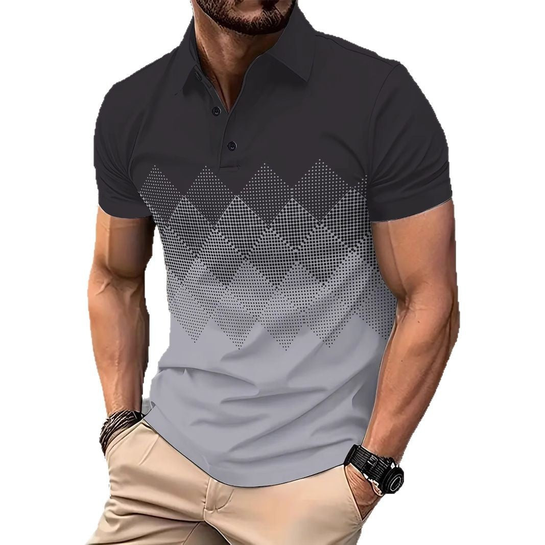 Herren Polohemd Modern Grafik Design Berlin Style