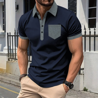 Herren Polohemd Modern Farbkontrast Slimfit