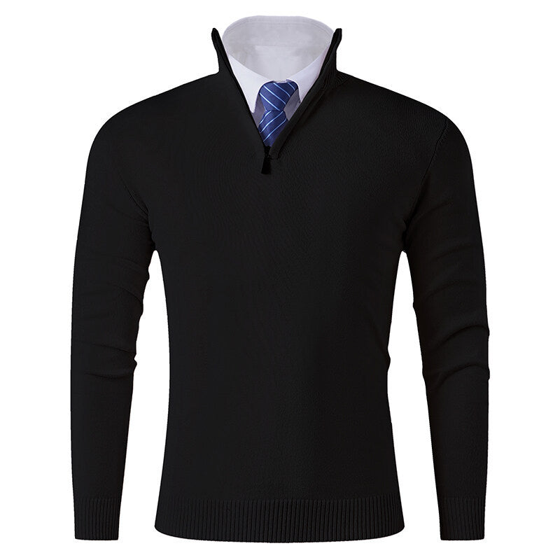 Herren Strickpullover Modern Elastisch Reißverschluss