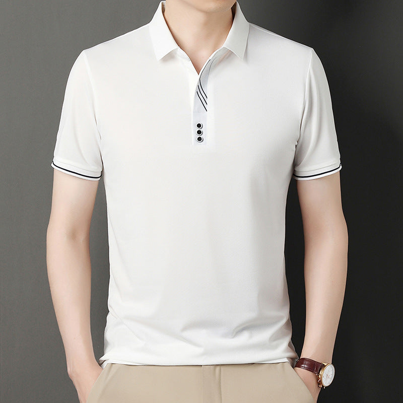 Herren Polohemd Modern Knopfleiste Kontrastdetails