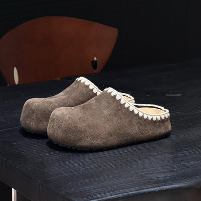 Damen Clogs Weiches Wildleder Handgefertigt Elegant