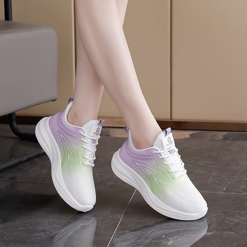 Damen Sneaker Leicht Sportlich Mit Dämpfung Weiß