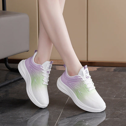 Damen Sneaker Leicht Sportlich Mit Dämpfung Weiß
