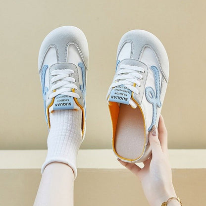 Damen Slipper Bequem Elastisch Schnürsenkel Warm
