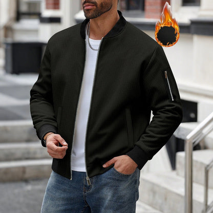 Herren lässige Bomberjacke mit innovativen Stoffstrukturen und praktischem Reißverschluss BerlinGlamour.