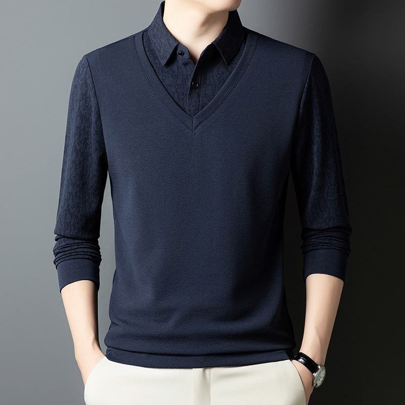 Herren Pullover V-Ausschnitt Strukturiert Eleganter Style