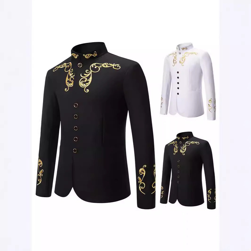 Herren Blazer Elegant mit Stickereien Modern