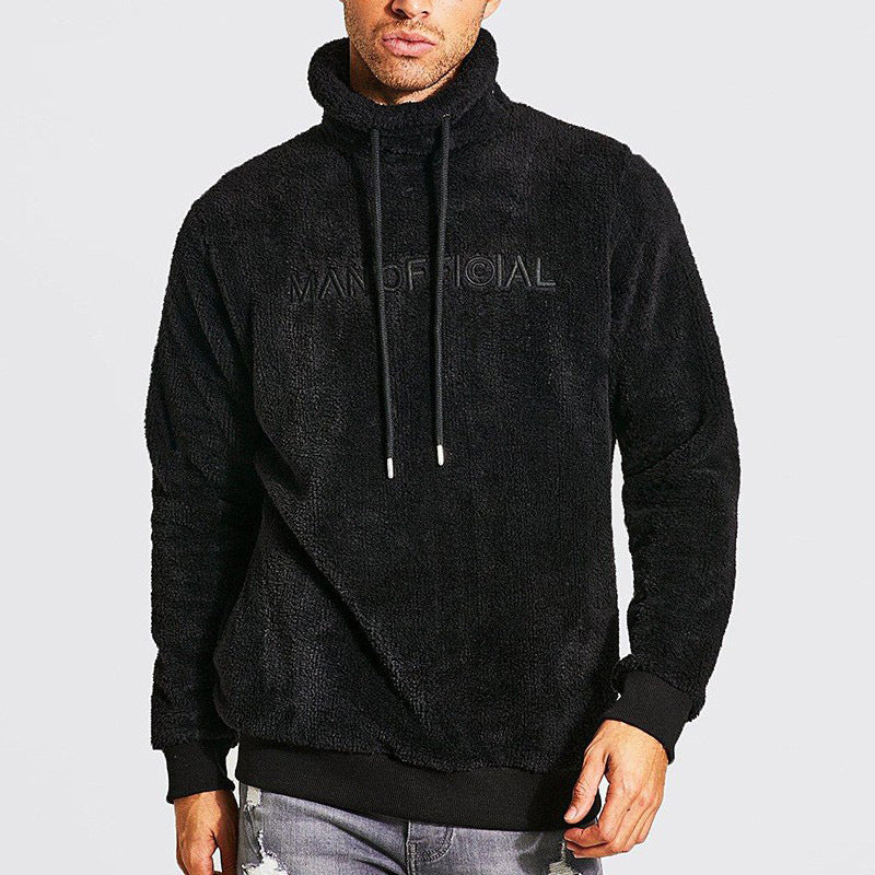 Herren Fleece Pullover Warm mit Kordelzug