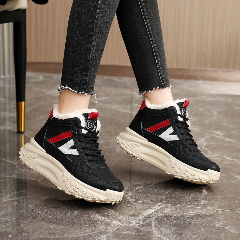 Damen Warm Sneaker High-Top rutschfest Winter