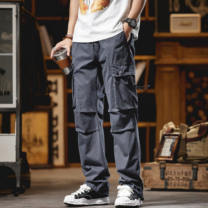 Herren Cargo-Hose Mehrertaschen Freizeit-Hose