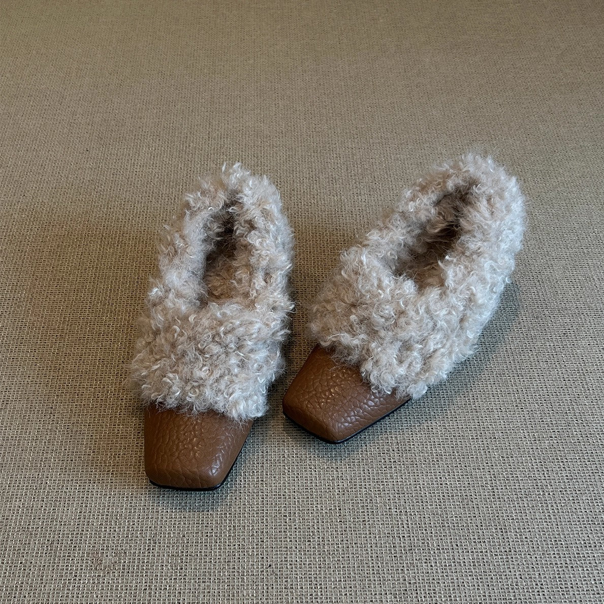 Damen Mokassins Flauschig Stylisch Wintermode