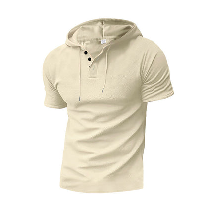 Herren Poloshirt Kapuze Strukturiert Modern Trendy