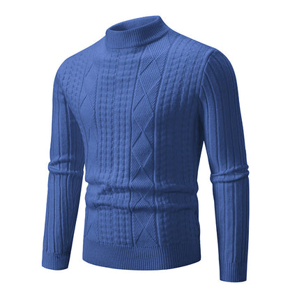 Herren Strickpullover Strukturiert Hochkragen Modern