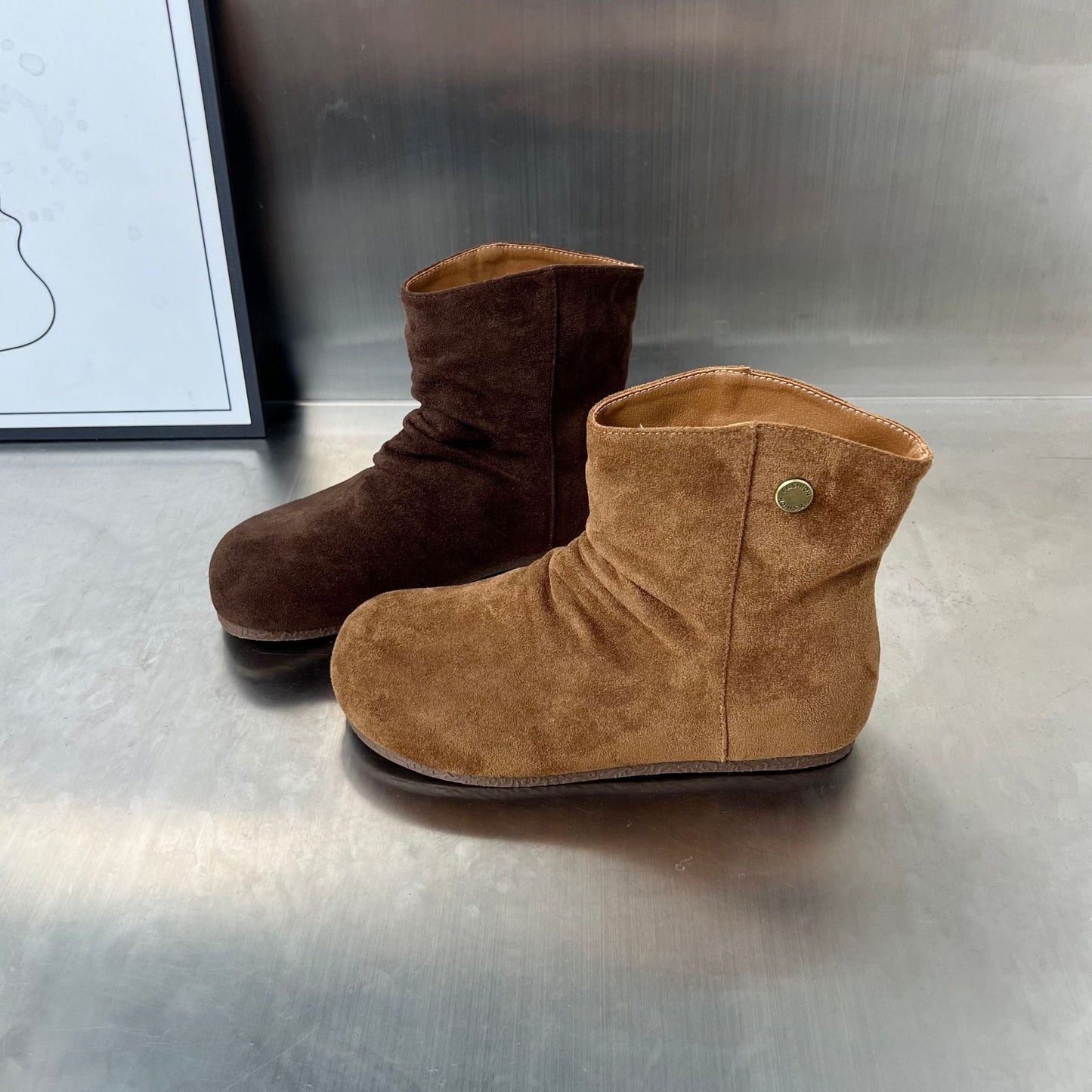 Damen Stiefel Wildleder Kuschelig Rutschfest