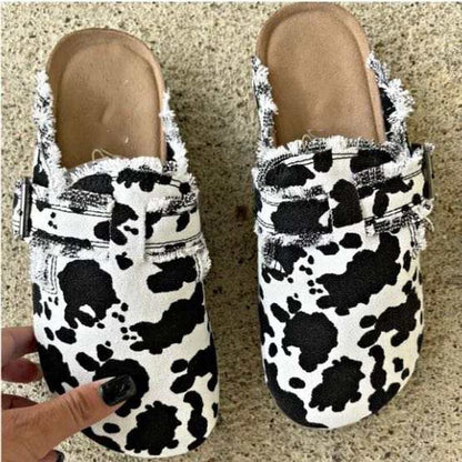 Damen Clogs Bequem Camouflage Design Weich