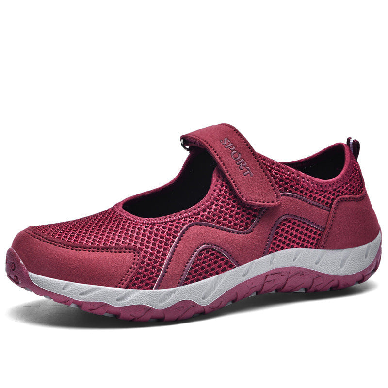 Damen Sport-Sneaker Atmungsaktiv mit Klettverschluss Komfort Schnürsenkel