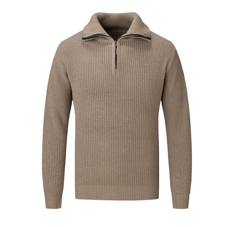Herren Pullover Strickmuster Reißverschluss Freizeit