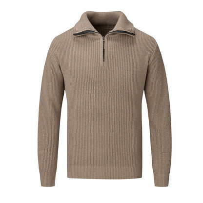 Herren Pullover Strickmuster Reißverschluss Freizeit
