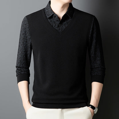 Herren Pullover V-Ausschnitt Strukturiert Eleganter Style