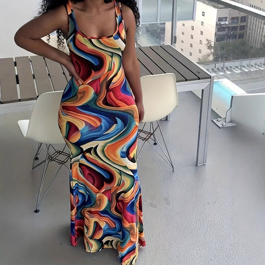 Damen Maxikleid Farbverlauf Figurformend Elegant Lang - BerlinGlamour