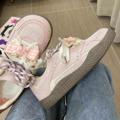 Damen Sneaker Floralmuster Schnürschuhe Frauen
