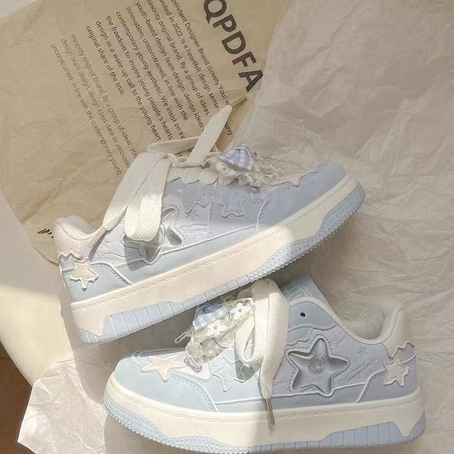 Damen Sneaker Sportlich Verspielt mit Schleifen Details