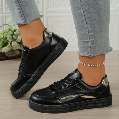 Damen Sneaker Komfortabel Glänzend Modisch