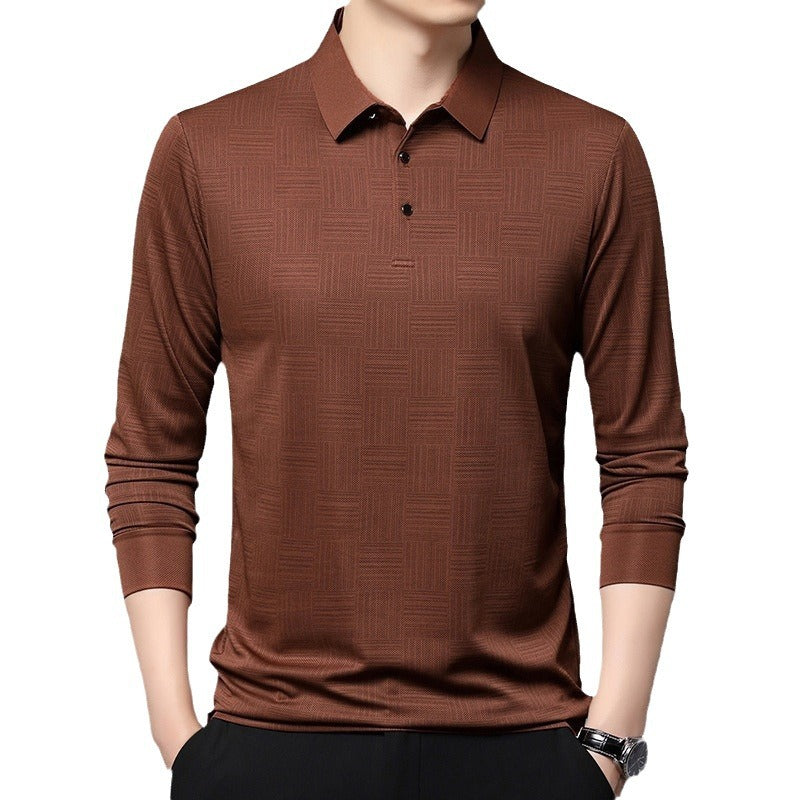 Herren Poloshirt atmungsaktiv mit geometrischem Muster Modern