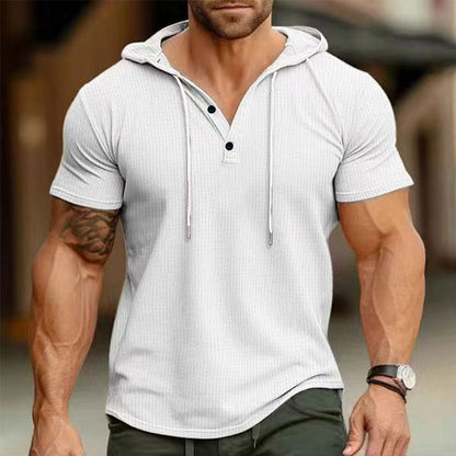 Herren Sweatshirt Kapuze Kontrastknöpfe Modern Sportlich
