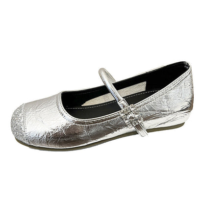 Damen Ballerinas Glitzerriemen Modern Schuhe