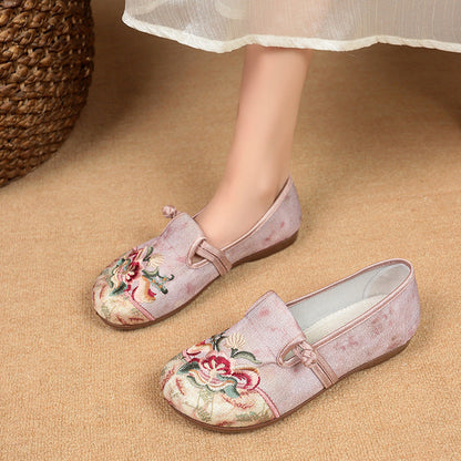 Damen Ballerinas Bequem Florale Stickerei Mode Schuhe