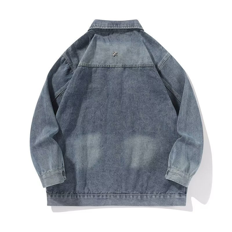 Herren Denimjacke Lässig Klassisch Jeansjacke Modern