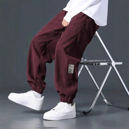 Herren Cargohose Bequem Rippstruktur Viel Taschen