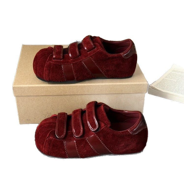 Damen Clogs Weich Wildleder Bequem Klettverschluss