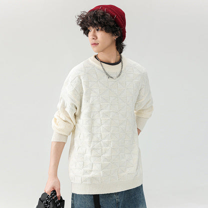 Herren Pullover Struktur Oberfläche Modern Schwarz