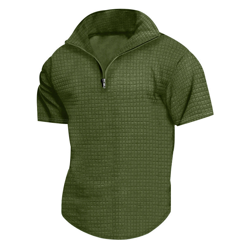 Herren Kurzarmjacke Reißverschluss Modern Schnitt