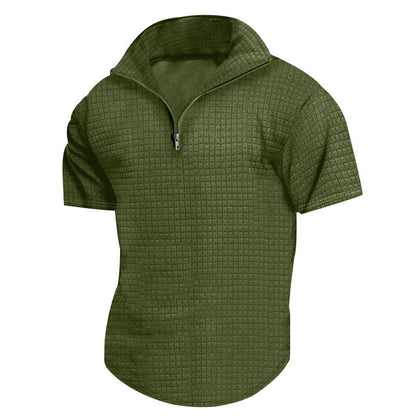 Herren Kurzarmjacke Reißverschluss Modern Schnitt