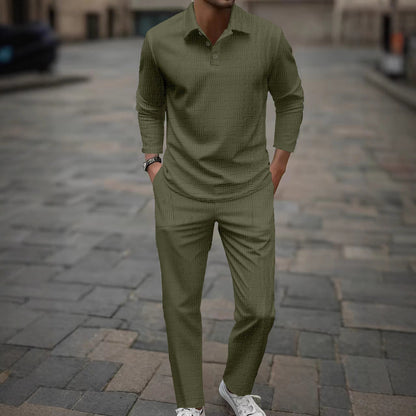 Herren Langarmshirt Modern mit passender Hose Casual
