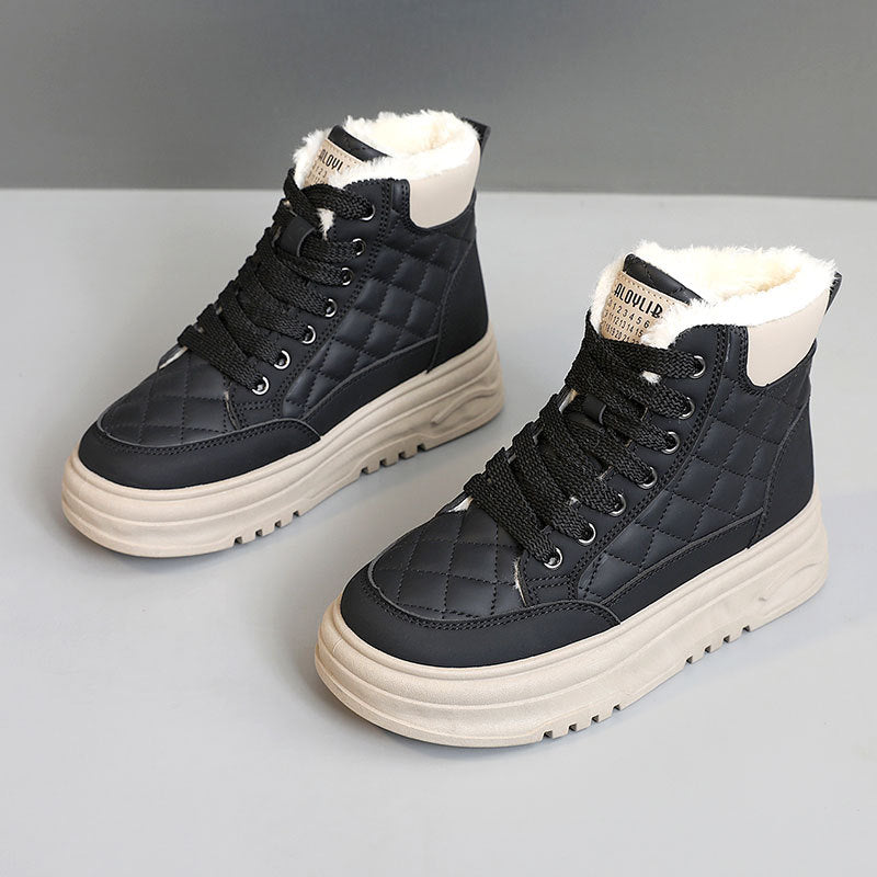 Damen Sneaker Warm Gefüttert High-Top Winterstiefel