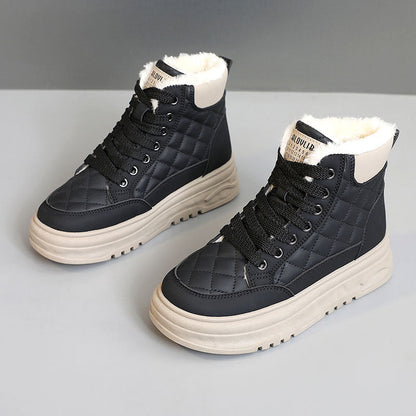 Damen Sneaker Warm Gefüttert High-Top Winterstiefel