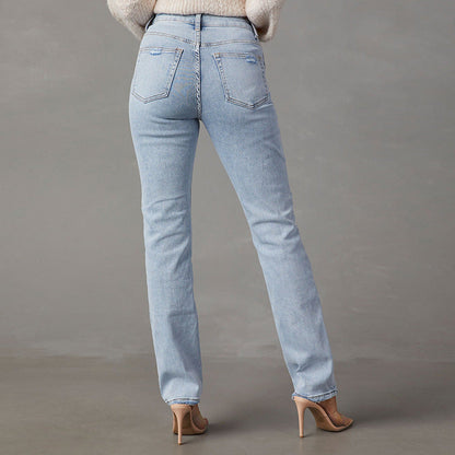Damen High-Waist Jeans Lässig Outfit Frauen