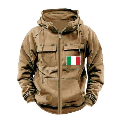 Herren Kapuzenjacke Modern mit Taschen und verstellbarem Kragen