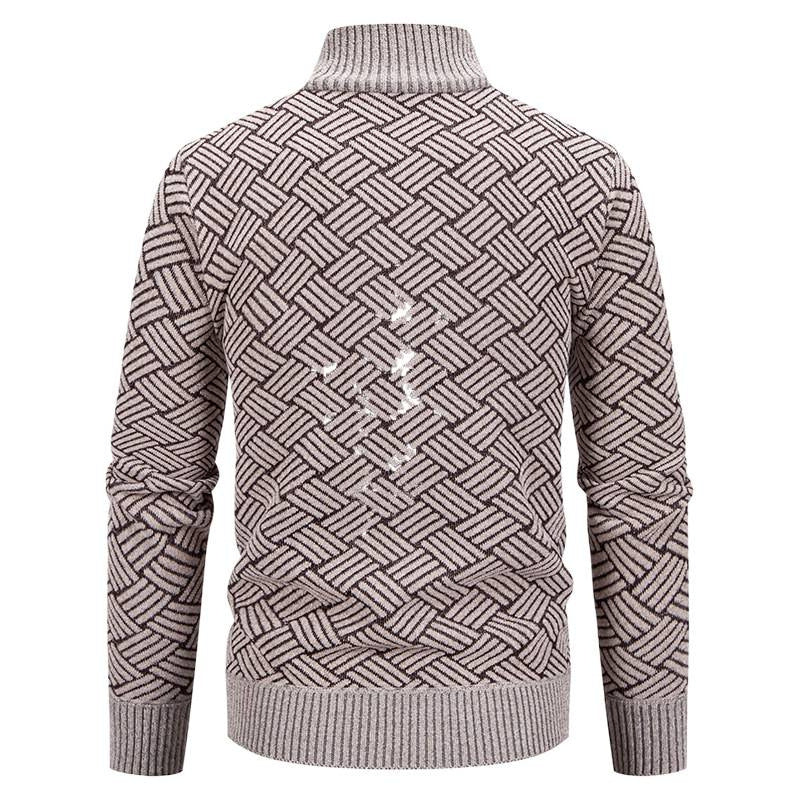 Herren Strickjacke Karomuster Modern Geschnürt