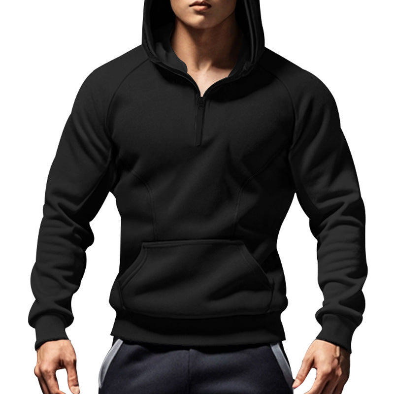 Herren Kapuzensweatshirt Sportlich Kurzarm mit Kängurutasche