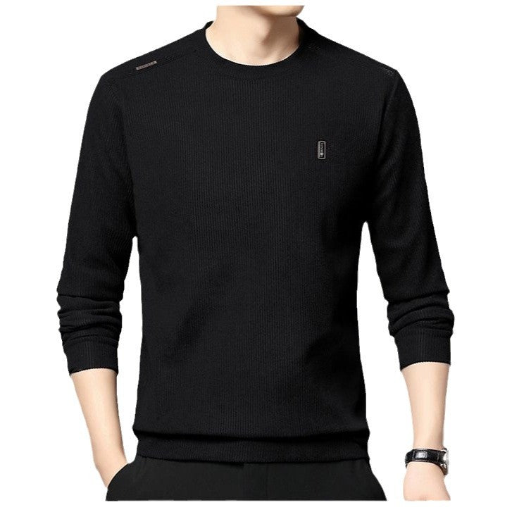 Herren Pullover Modern Rundhals mit Kontrastkragen